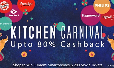 India Desire : Paytm Kitchen Carnival : Get Upto 80% Cashback On Kitchen Appliances